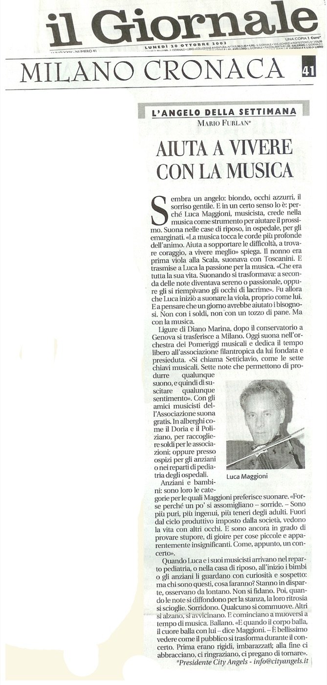 Articolo: Aiuta a vivere con la musica