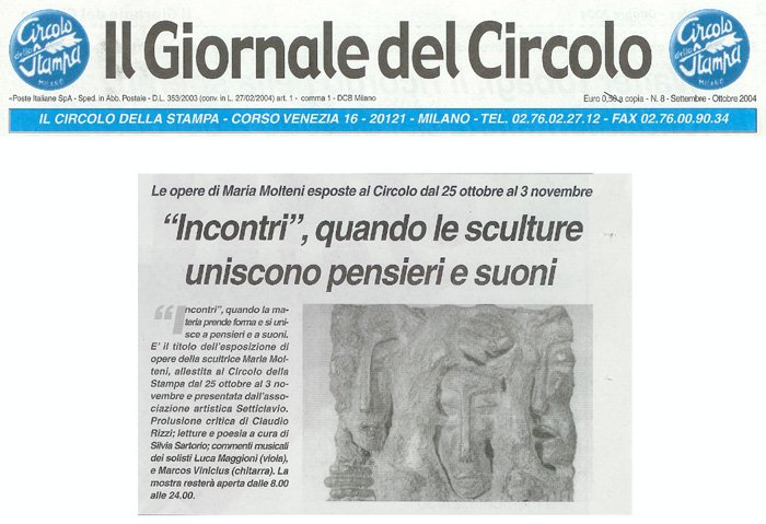 Articolo: «Incontri», quando le sculture uniscono pensieri e suoni