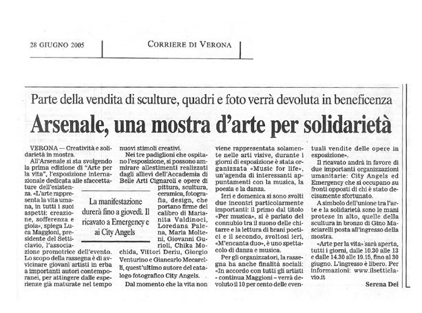 Articolo: Arsenale, una mostra d'arte per solidarietà